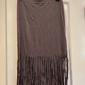 New with tags Fringe Hem Skirt - Brown